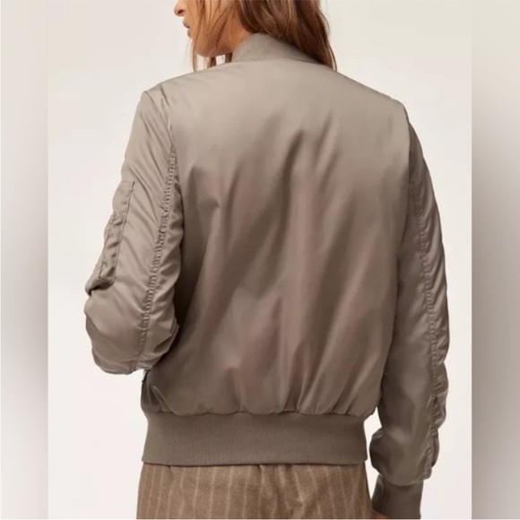 Babaton Aritzia Taupe Bomber Jacket - Picture 3 of 7